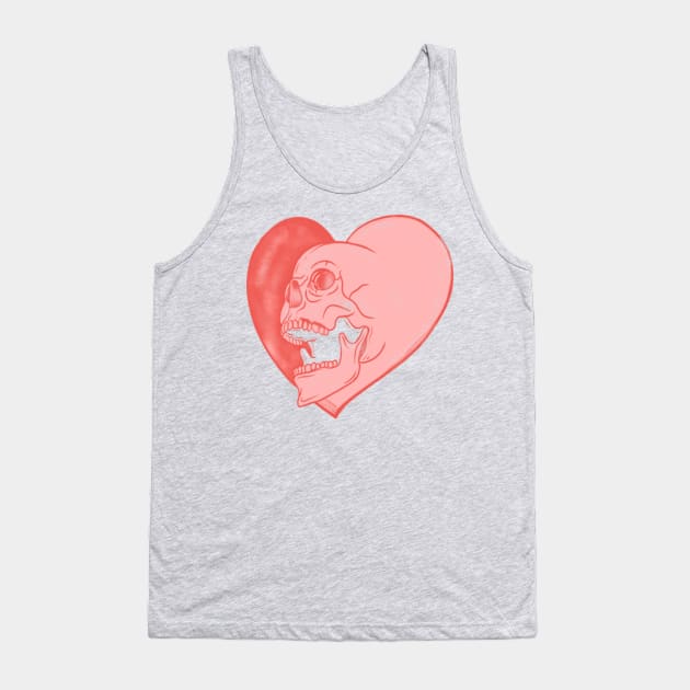 Vintage skull Heart Tank Top by HagAttack